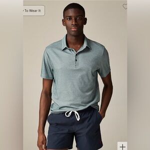 J.CREW Size M Men’s Performance polo shirt with COOLMAX In Old Forest